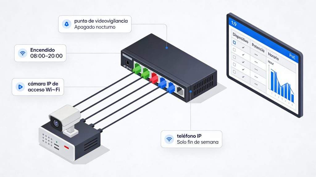 Smart PoE y PoE schedule