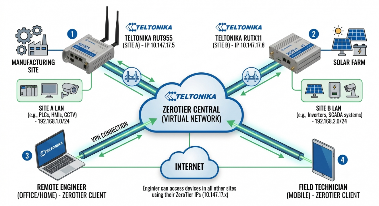¿Cómo configurar ZeroTier en dispositivos Teltonika Networks?
